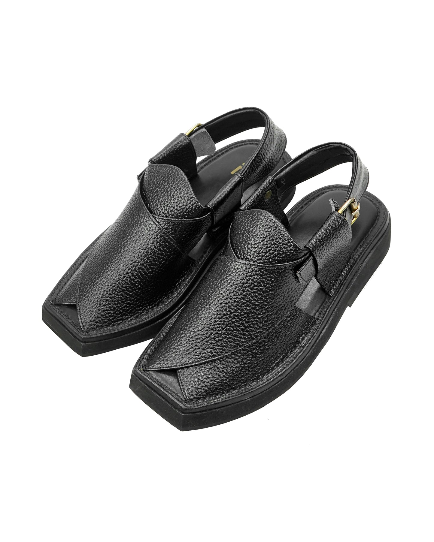 Kaptan Black Doted Handmade Chappal