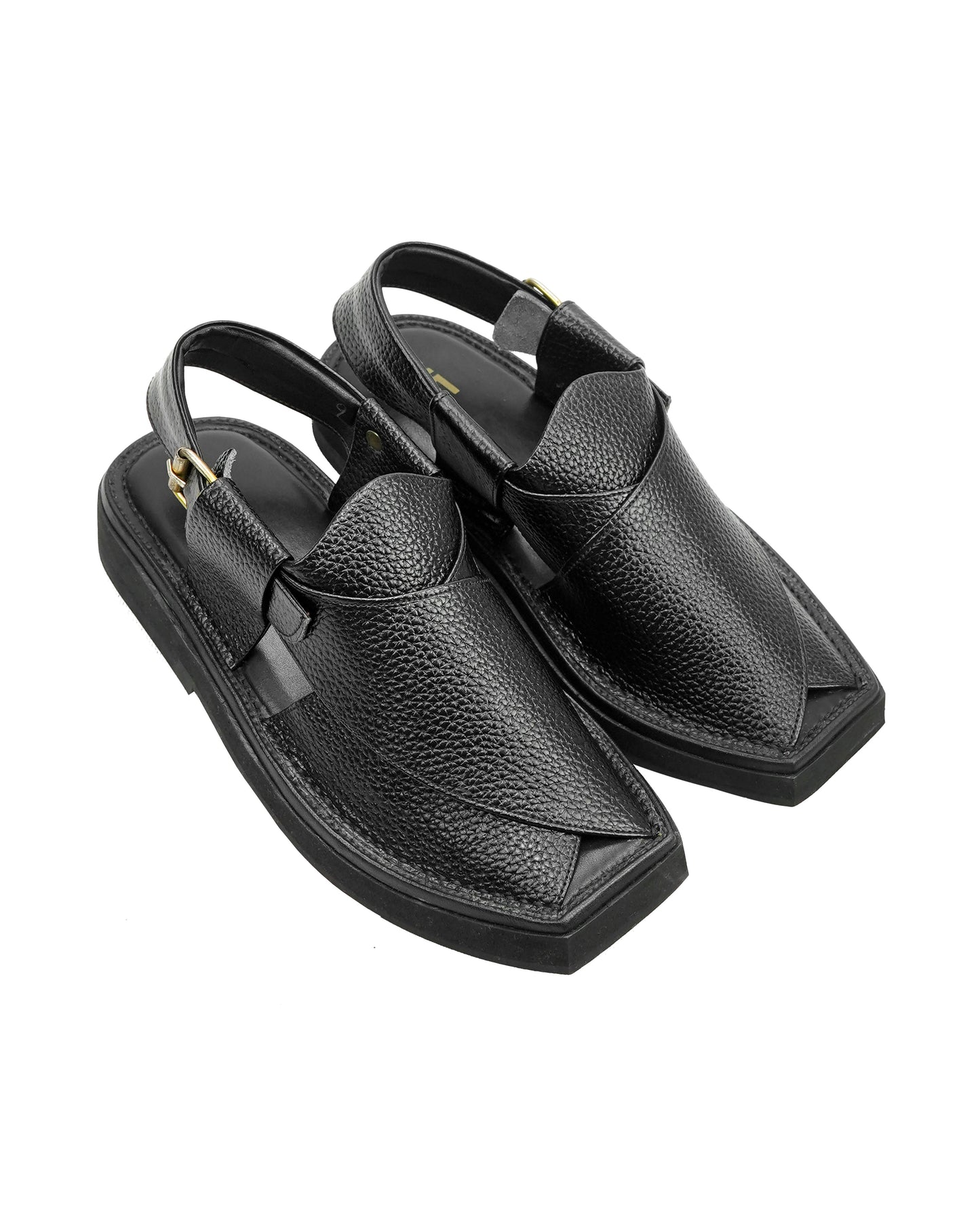 Kaptan Black Doted Handmade Chappal