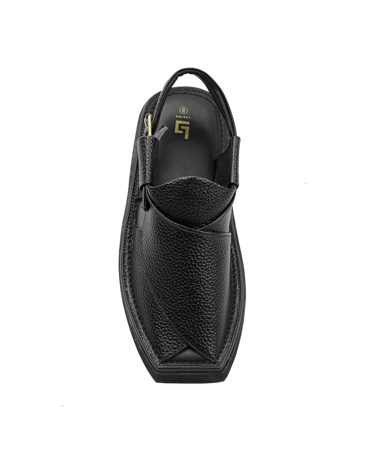 Kaptan Black Doted Handmade Chappal
