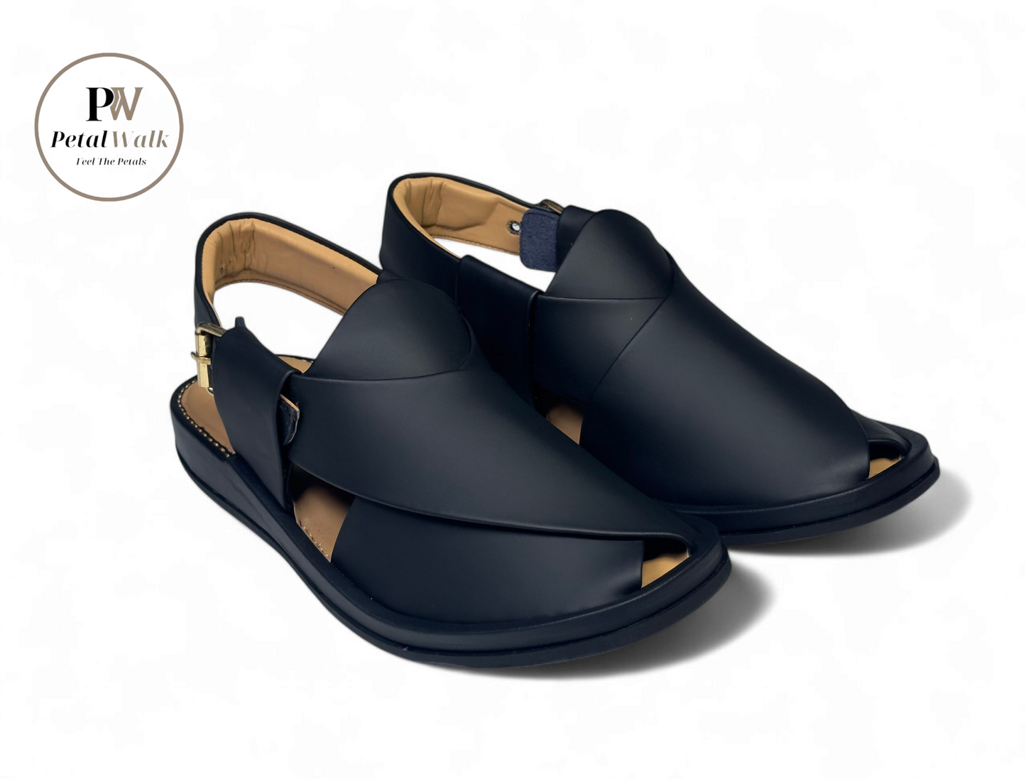 Black Matte Ring Sole Handmade Chappal