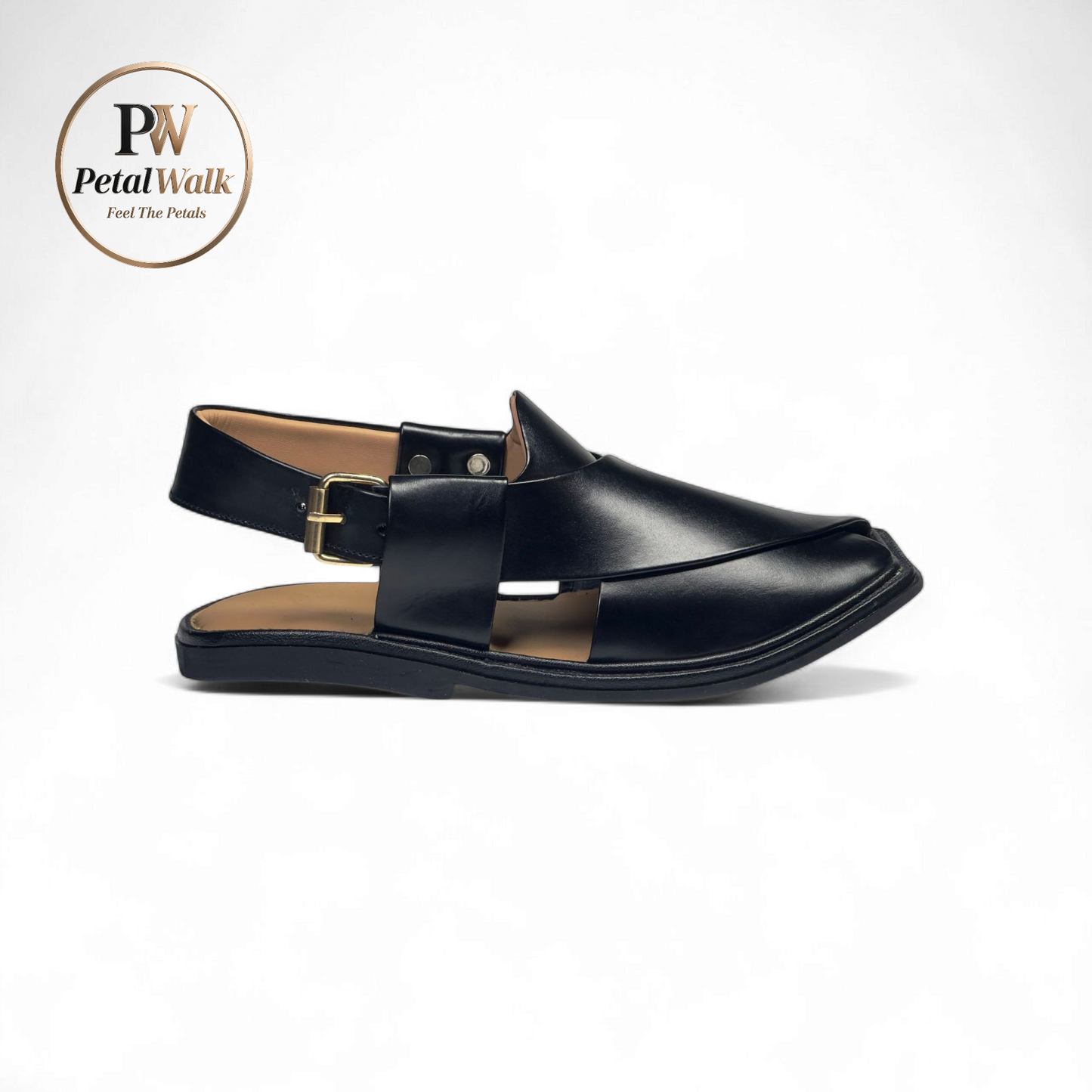 PetalWalk Black Smart Zalmi Chappal
