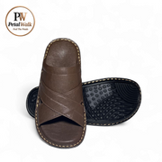 Chocolate Brown Heritage Cross Collar Handmade Slippers