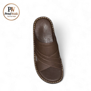 Jet Black Heritage Cross Collar Handmade Slippers