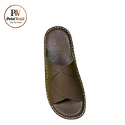 Chocolate Brown Elite Cross Strap Handmade Slippers
