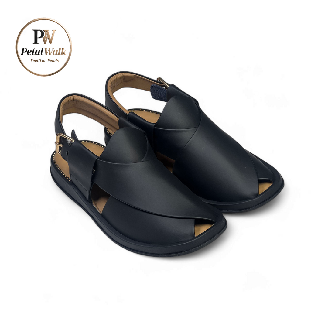 Black Matte Ring Sole Handmade Chappal