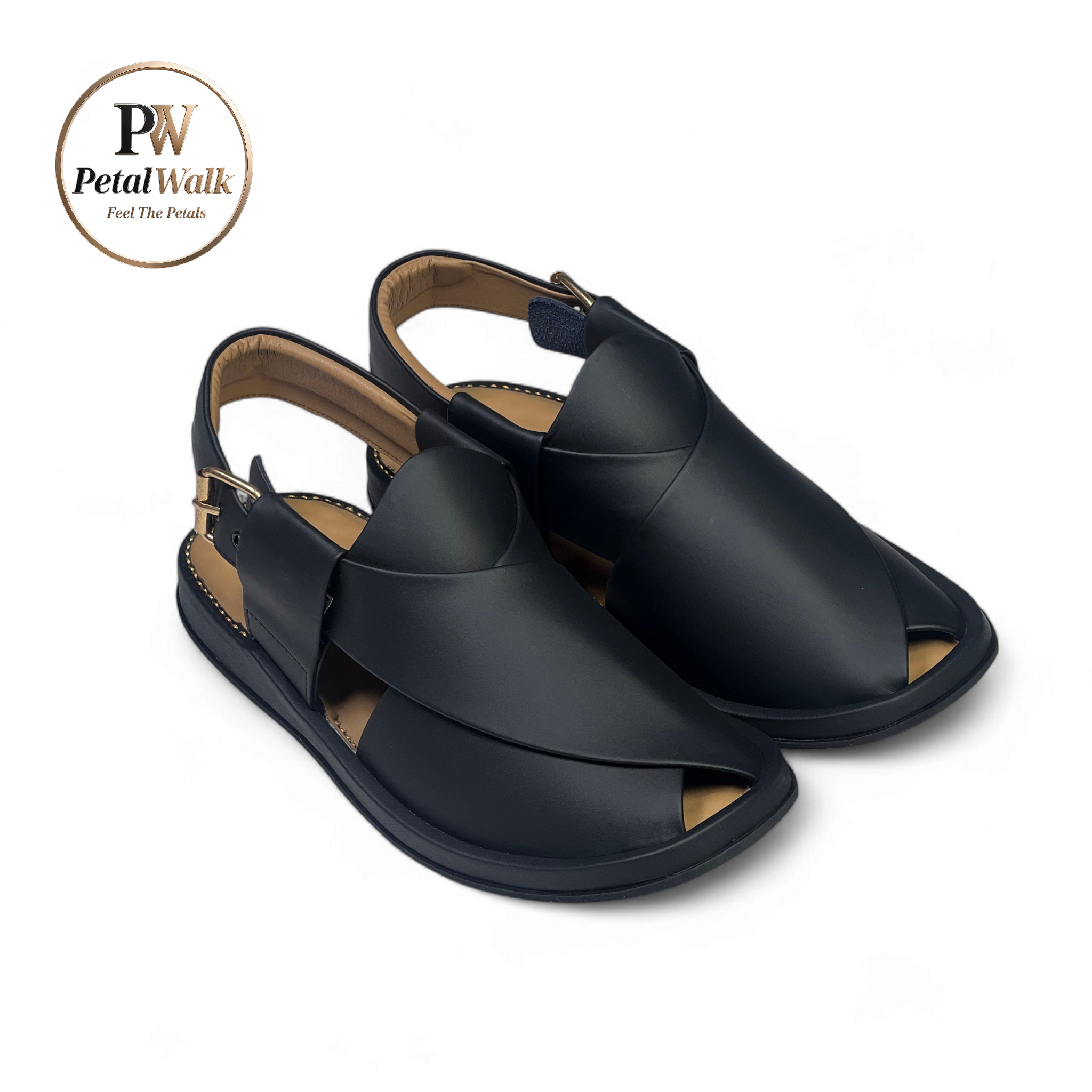 Black Matte Ring Sole Handmade Chappal