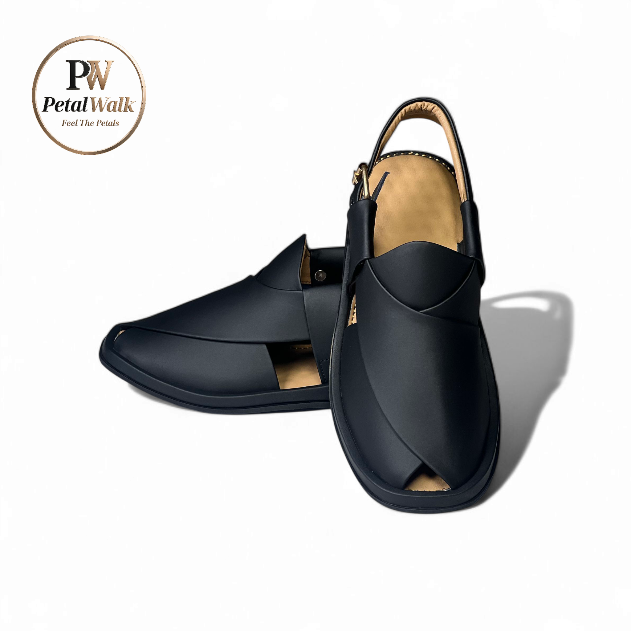 Black Matte Ring Sole Handmade Chappal
