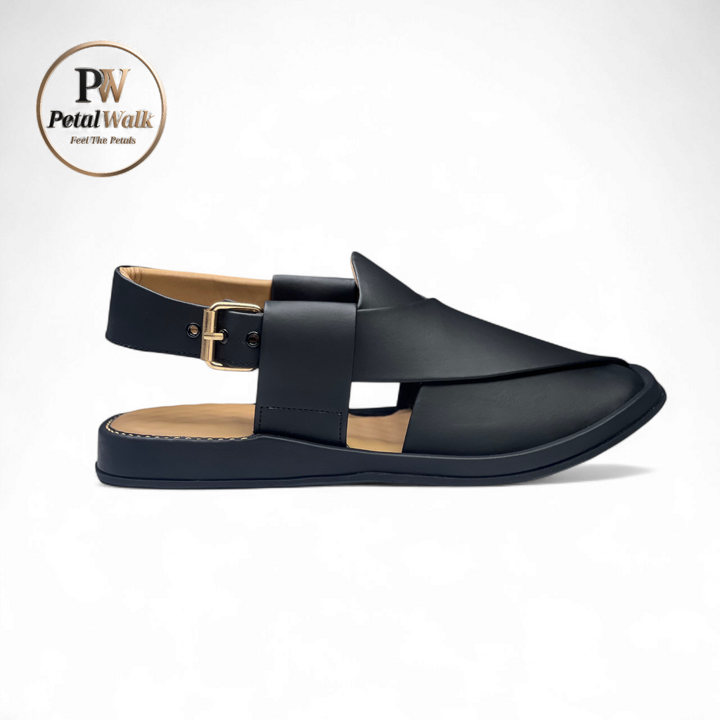 Black Matte Ring Sole Handmade Chappal
