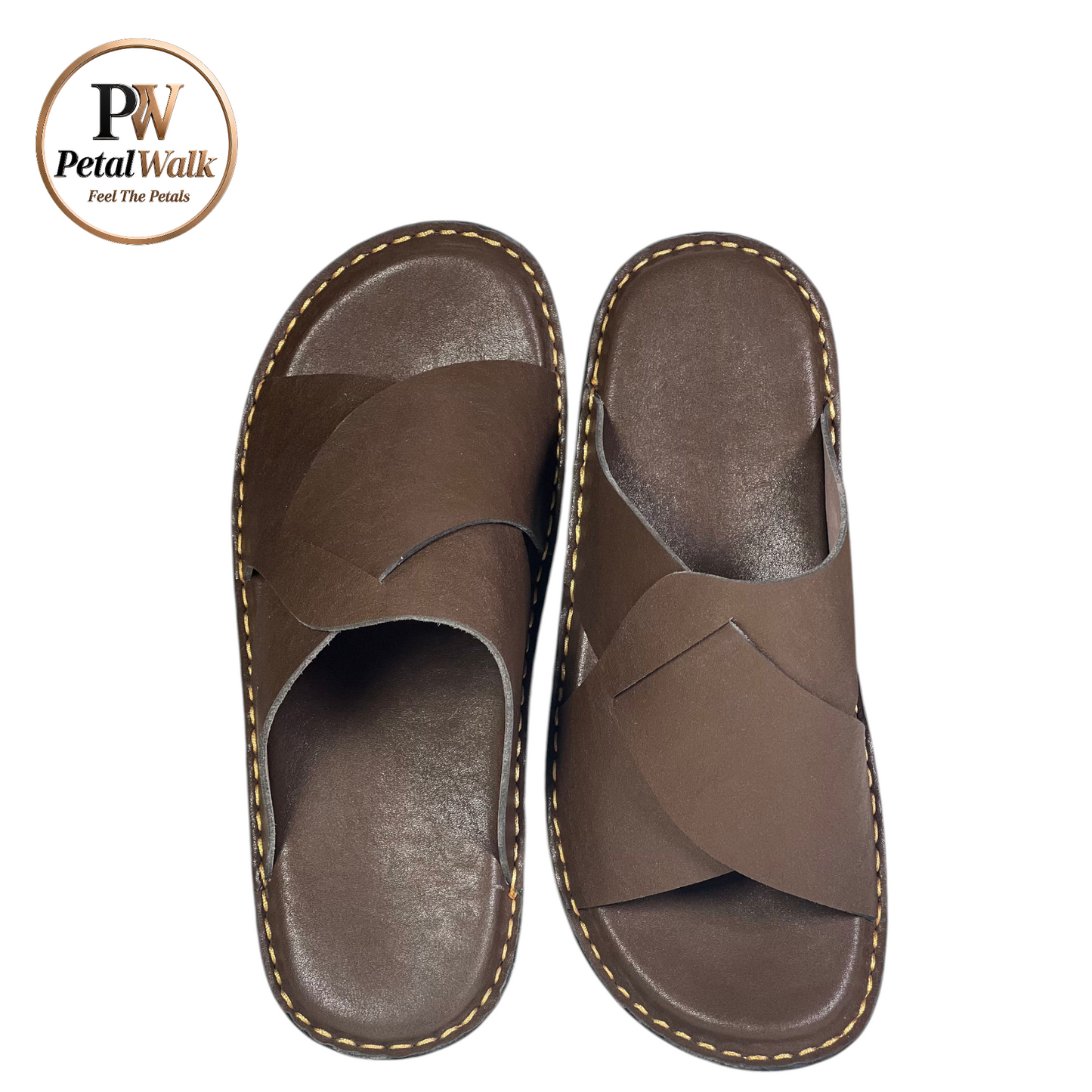 Chocolate Brown Elite Cross Strap Handmade Slippers