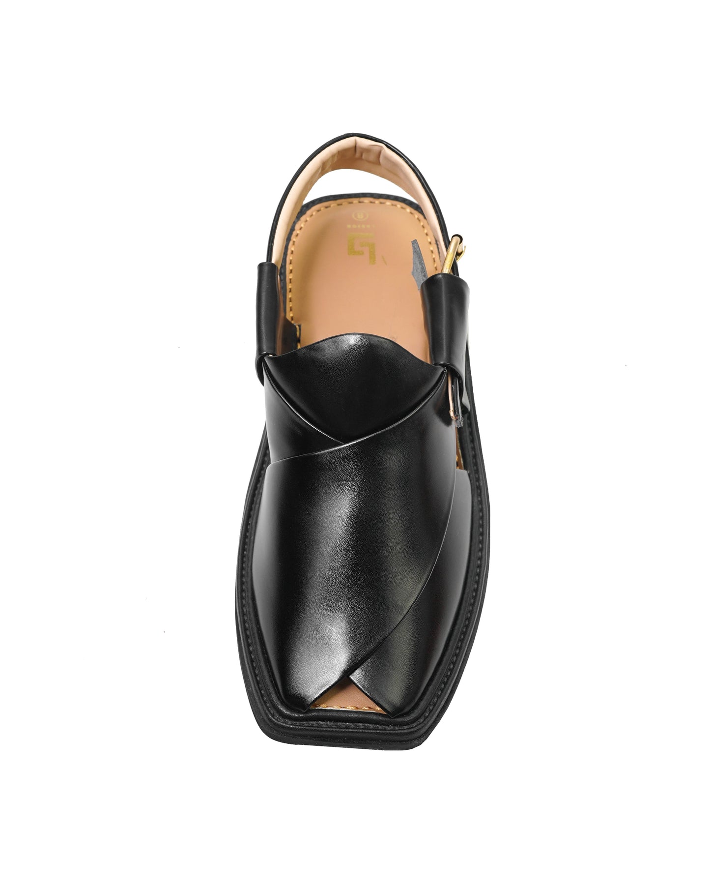 Single Sole Black Smart Zalmi Handmade Chappal