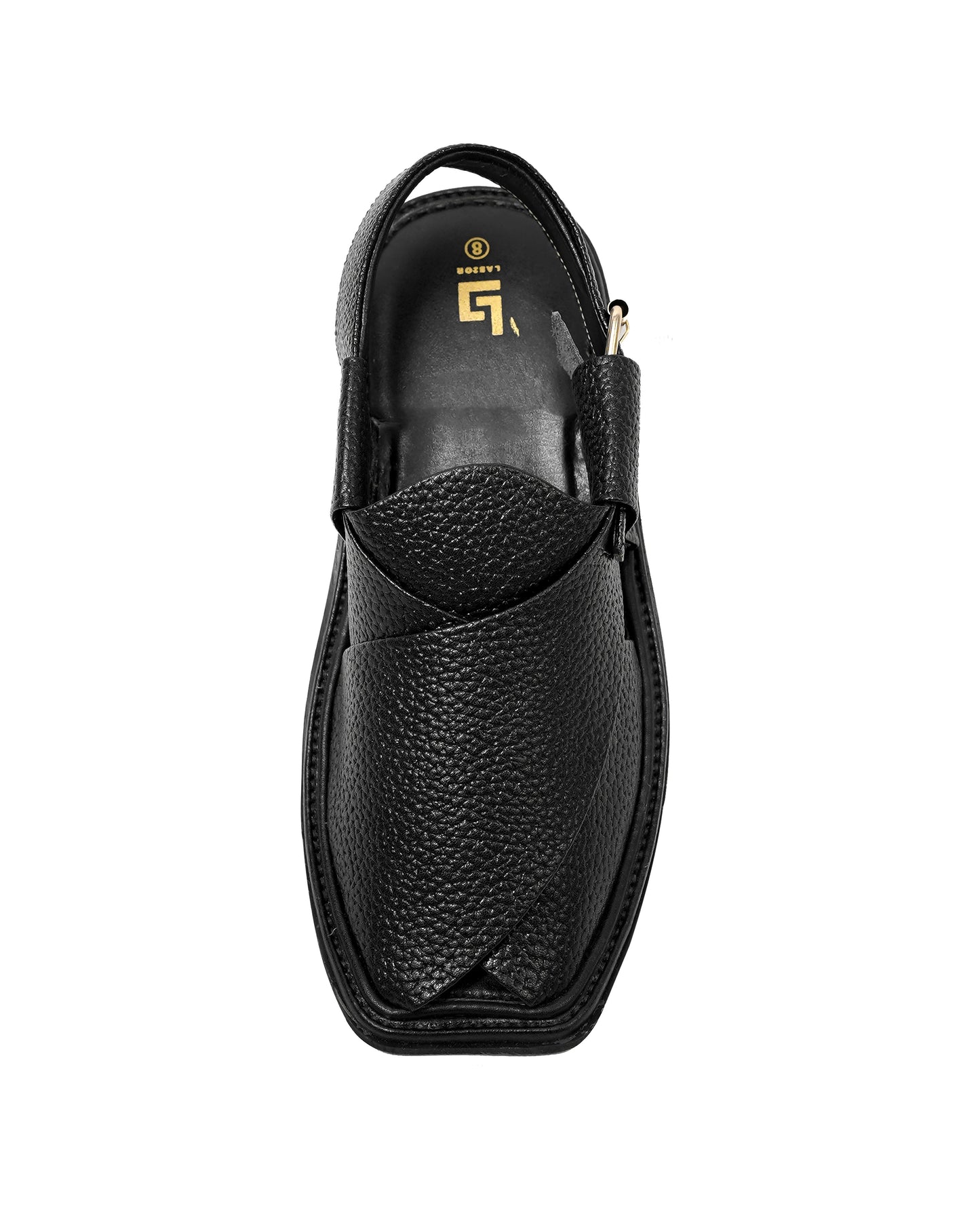 Single Sole Black Doted Smart Zalmi Handmade Chappal