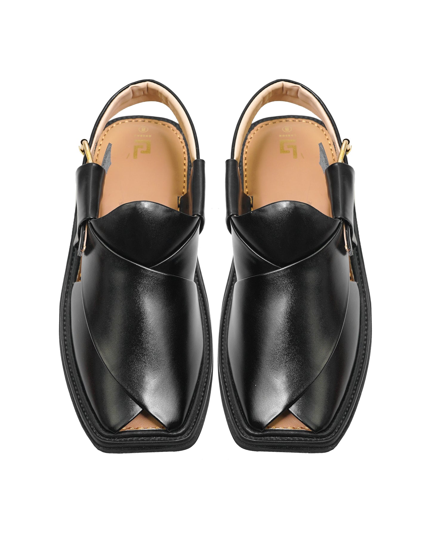 Single Sole Black Smart Zalmi Handmade Chappal