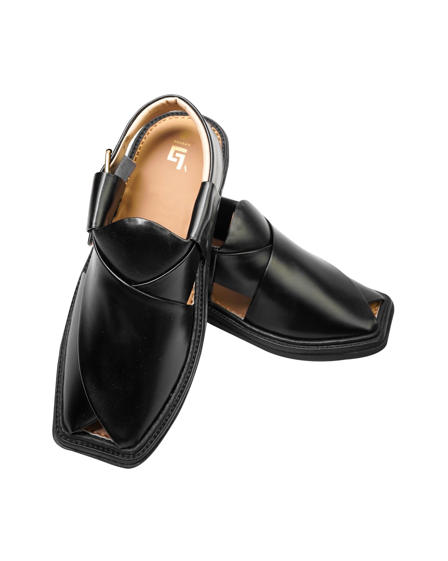 Single Sole Black Smart Zalmi Handmade Chappal